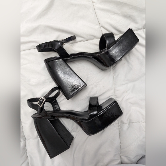 Azalea wang chunky square toe heels women's size 11 - Picture 2 of 5